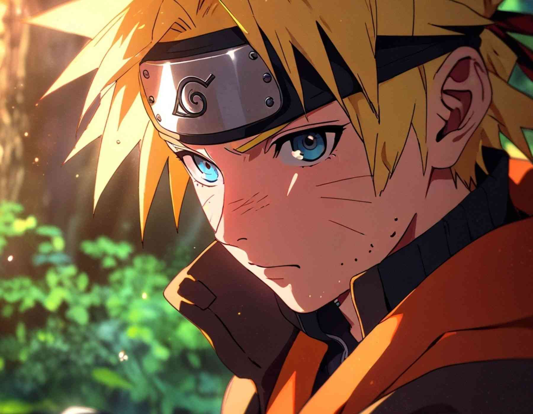 Naruto wallpaper with man in orange shirt, circle, sun, and multiple moons & imegen de naruto