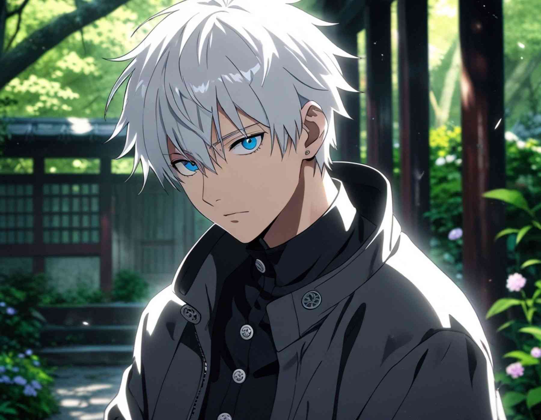 Anime character with white hair and blue eyes, wallpaper gojo satoru & wallpaper gojo satoru