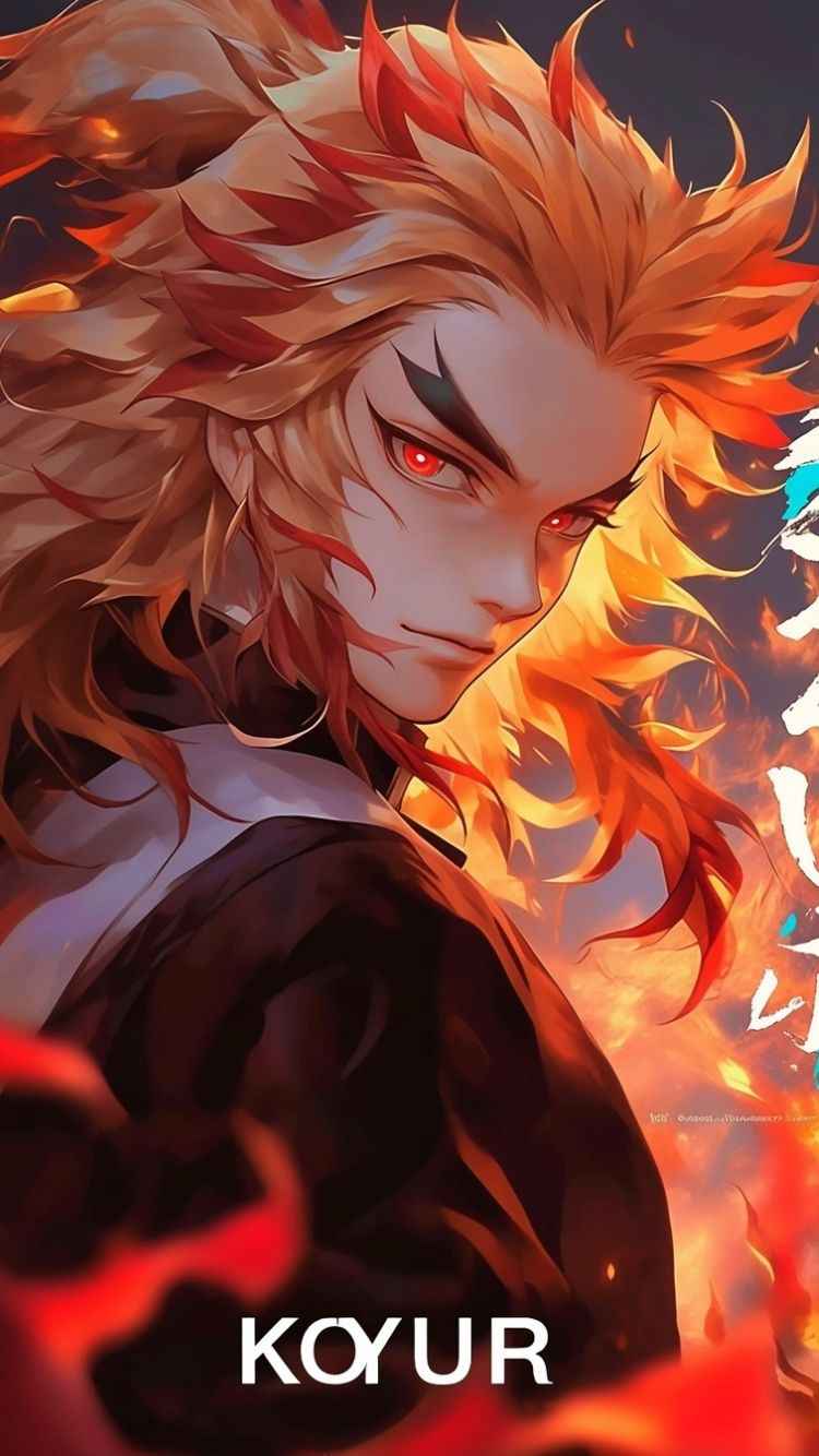 A striking kuroko no basket anime depiction of kyojuro rengoku, suitable for an attractive phone wallpaper & kyojuro rengoku wallpaper phone